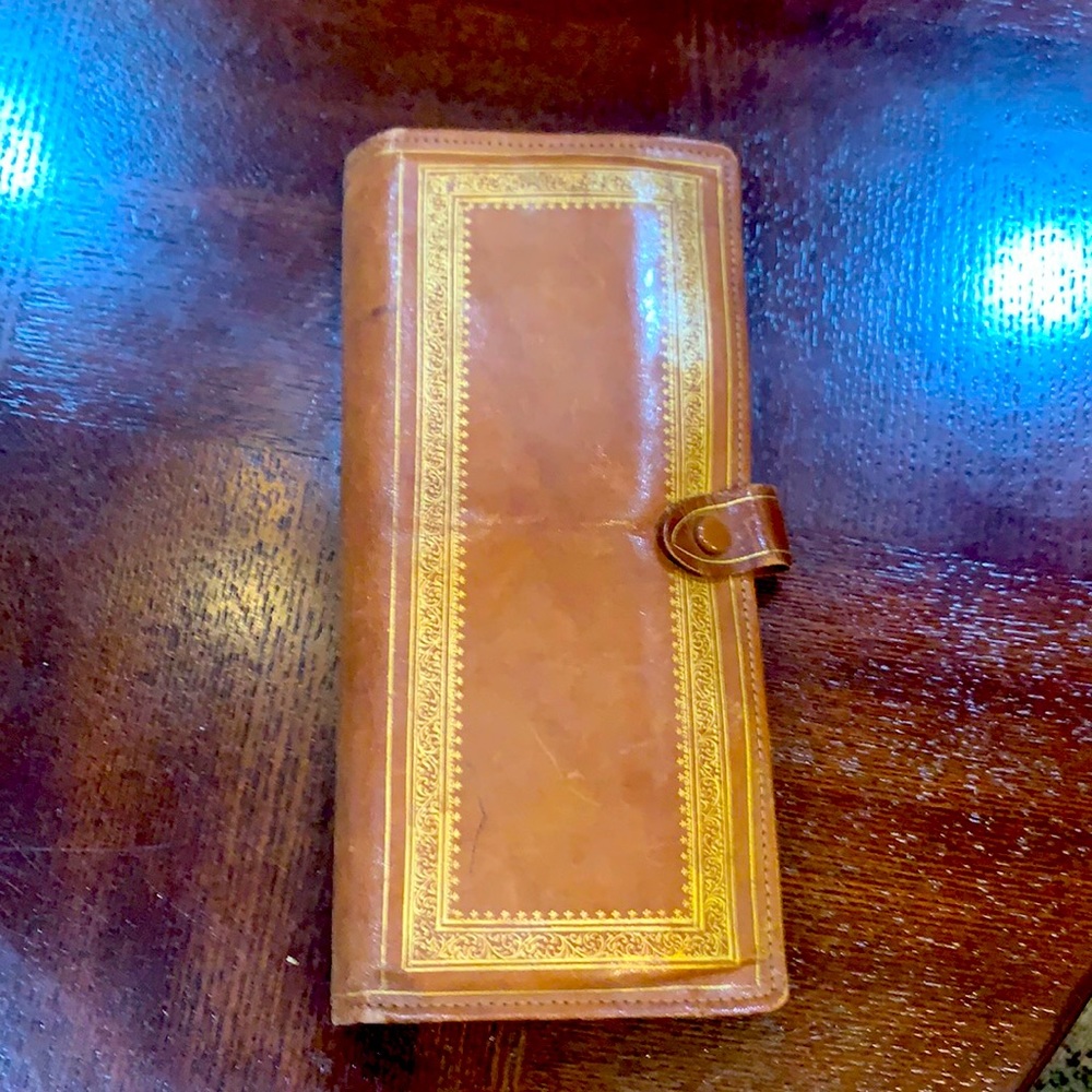 Antique Italian Leather Playing Cards Holder